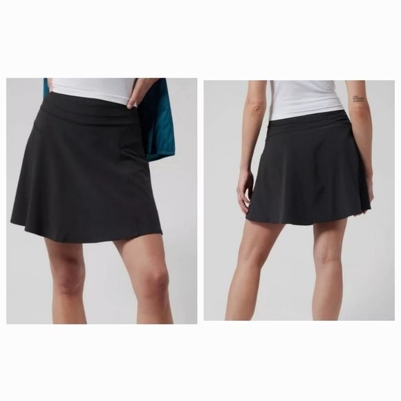 Athleta Dresses & Skirts - Athleta Women's Black Mid Rise Semi Fitted All Day Pickleball Skirt/Skort Sz 14